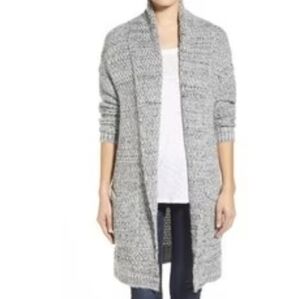 Hinge Marled women knit long open front cardigan sweater sz S